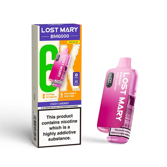 LOST MARY BM6000 v2 FIZZY CHERRY PRE-FILLED VAPE KIT - 20mg