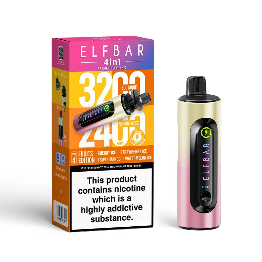 FRUIT EDITION - ELF BAR 4IN1 POD SYSTEM DEVICE KIT - 3200PUFFS