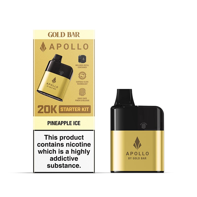 PINEAPPLE ICE - GOLD BAR APOLLO PRE FILLED POD KIT 20MG (2%)