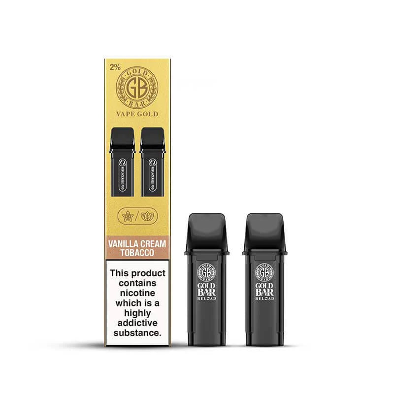 VANILLA CREAM TOBACCO - GOLD BAR RELOAD PRE-FILLED PODS BY GOLD BAR - PACK OF 2