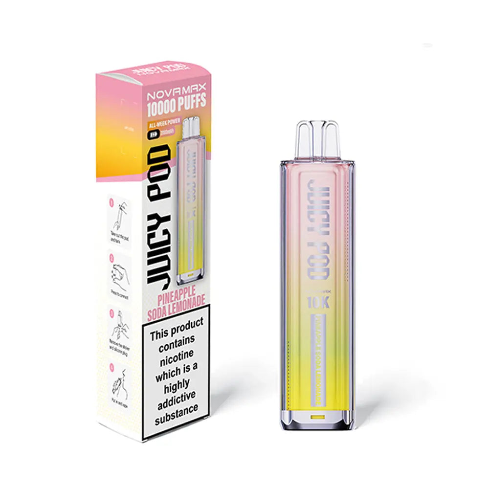 PINEAPPLE SODA LEMONADE - JUICY POD NOVAMAX 10K VAPE KIT