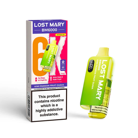 LOST MARY BM6000 v2 KIWI PASSIONFRUIT GUAVA PRE-FILLED VAPE KIT - 20mg