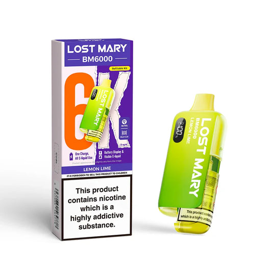 LOST MARY BM6000 v2 LEMON LIME PRE-FILLED VAPE KIT - 20mg