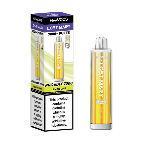 LEMON LIME - HAWCOS X LOST MARY PRO MAX 7000 DISPOSABLE VAPE - 20MG(2%)