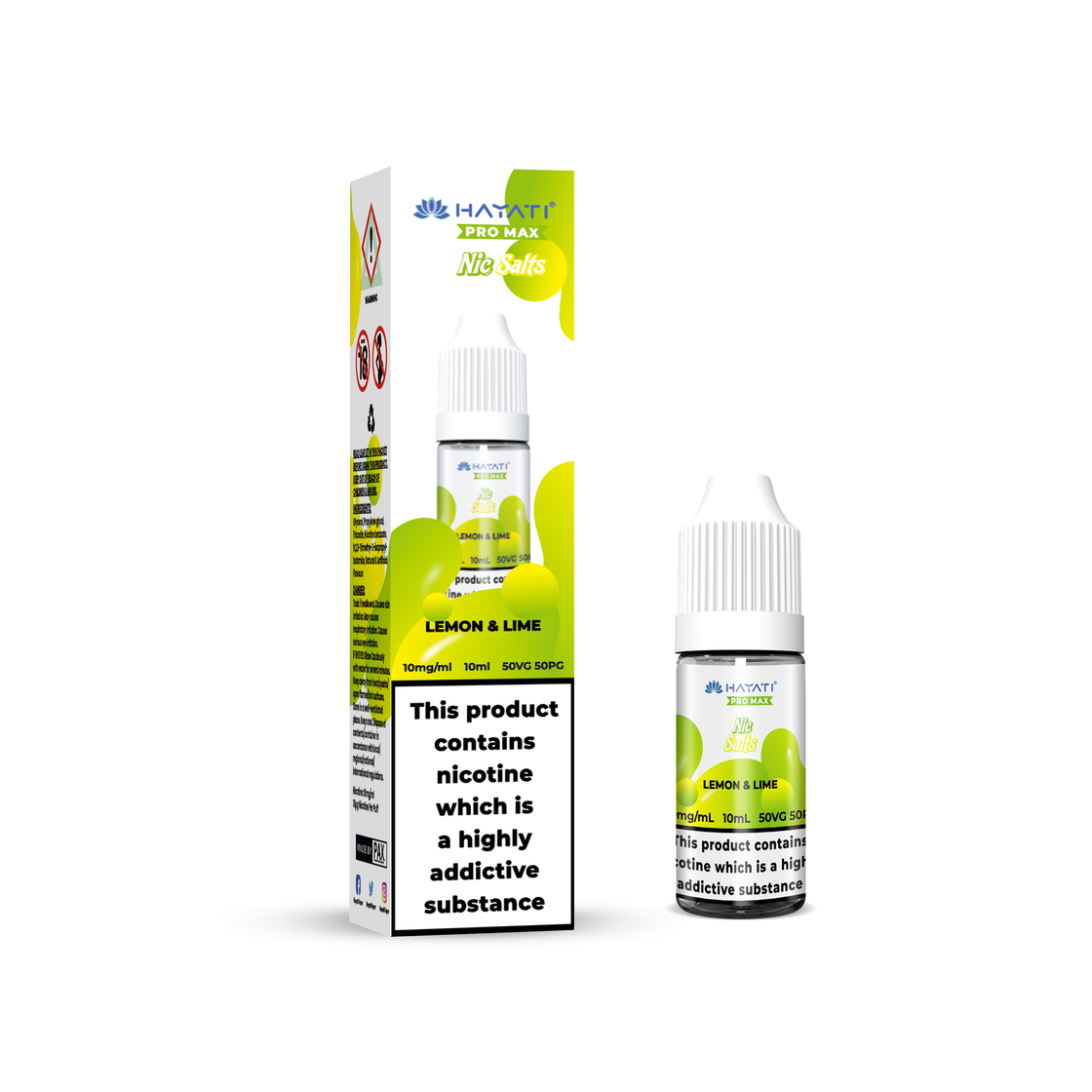 LEMON & LIME 10ML NIC SALT BY HAYATI PRO MAX 10MG(1%) | 20MG(2%)