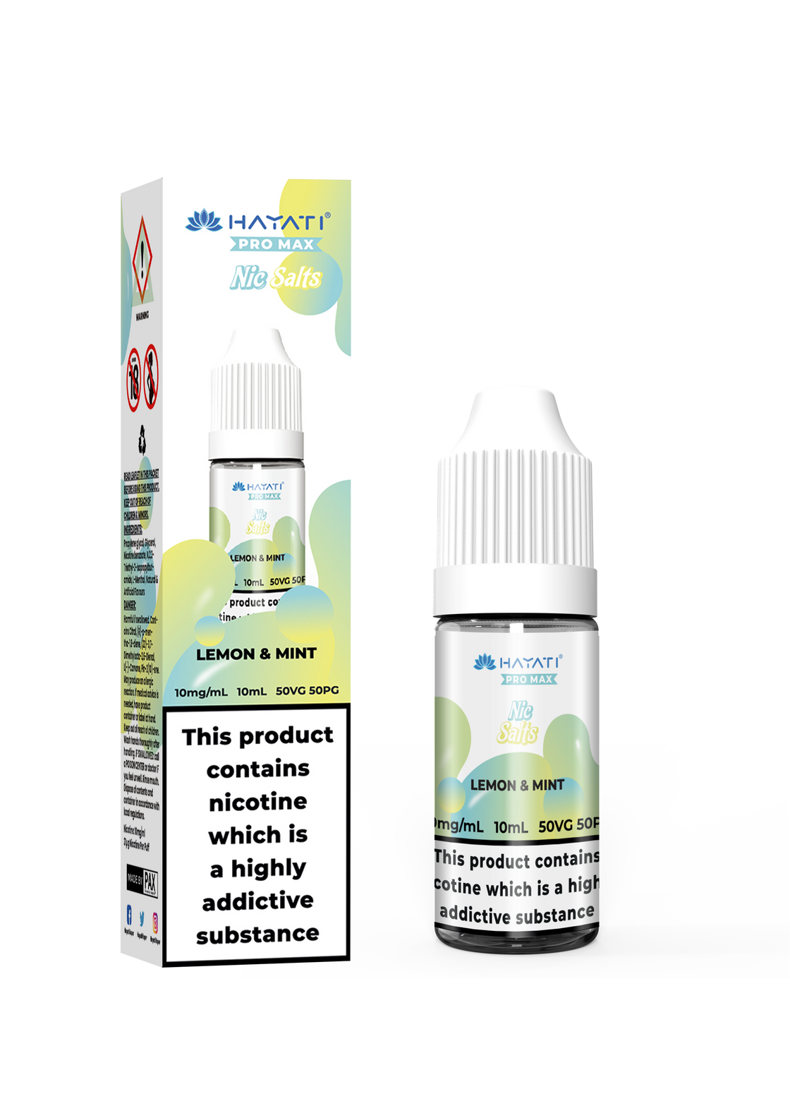 LEMON & MINT 10ML NIC SALT BY HAYATI PRO MAX 10MG(1%) | 20MG(2%)