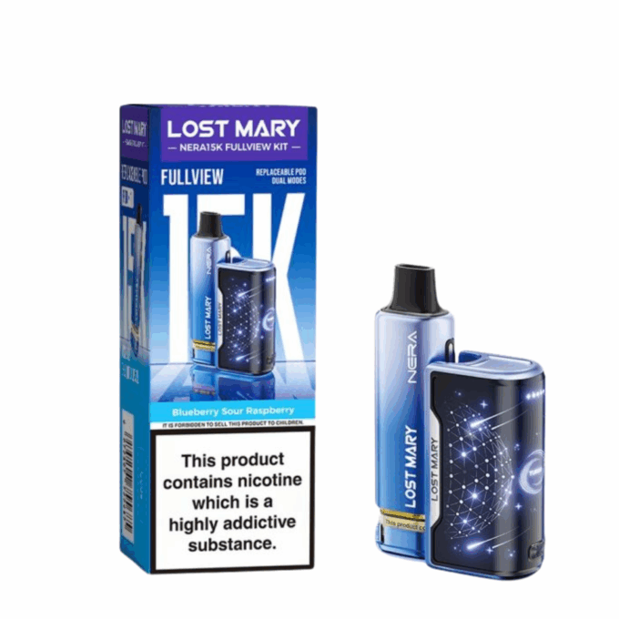 Lost Mary Nera Fullview 15K Prefilled Vape Kit 20mg (2%) - Blueberry Sour Raspberry