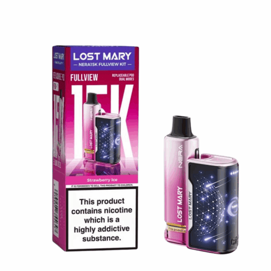 Lost Mary Nera Fullview 15K Prefilled Vape Kit 20mg (2%) - Strawberry Ice