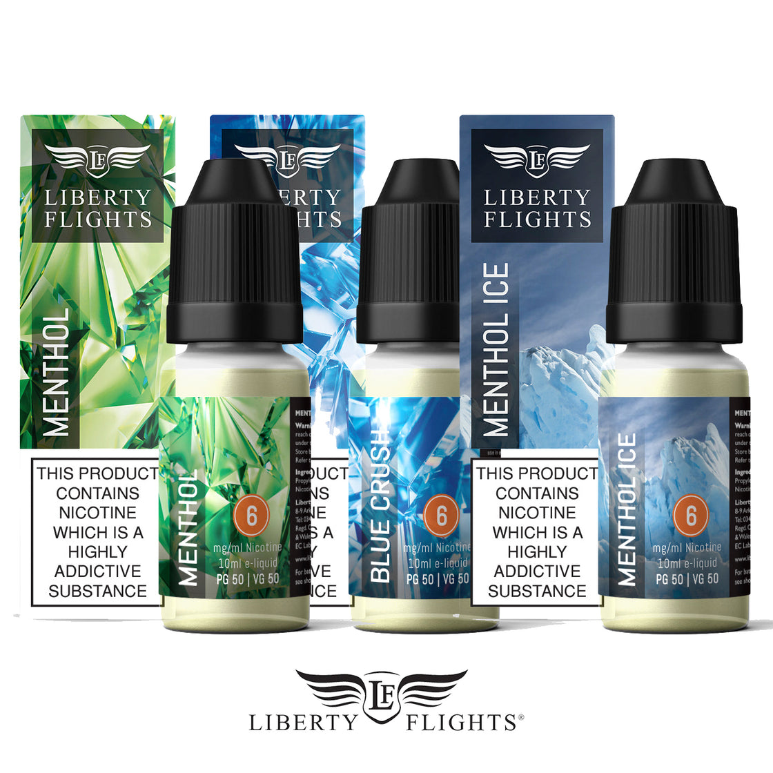 LIBERTY FLIGHTS XO - MENTHOL FLAVOURS - 4 X 10ML OFFER