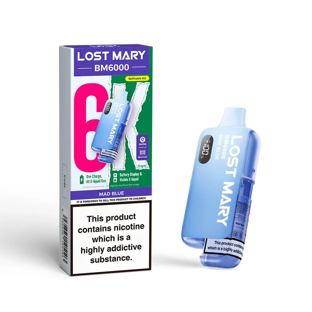 LOST MARY BM6000 v2 MAD BLUE PRE-FILLED VAPE KIT - 20mg