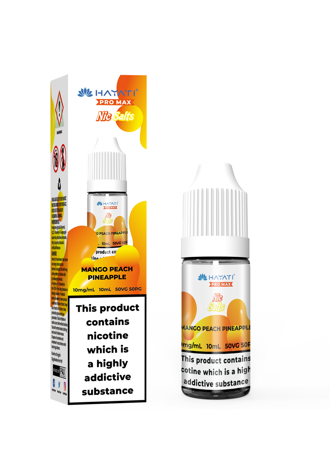 MANGO PEACH PINEAPPLE 10ML NIC SALT BY HAYATI PRO MAX 10MG(1%) | 20MG(2%)