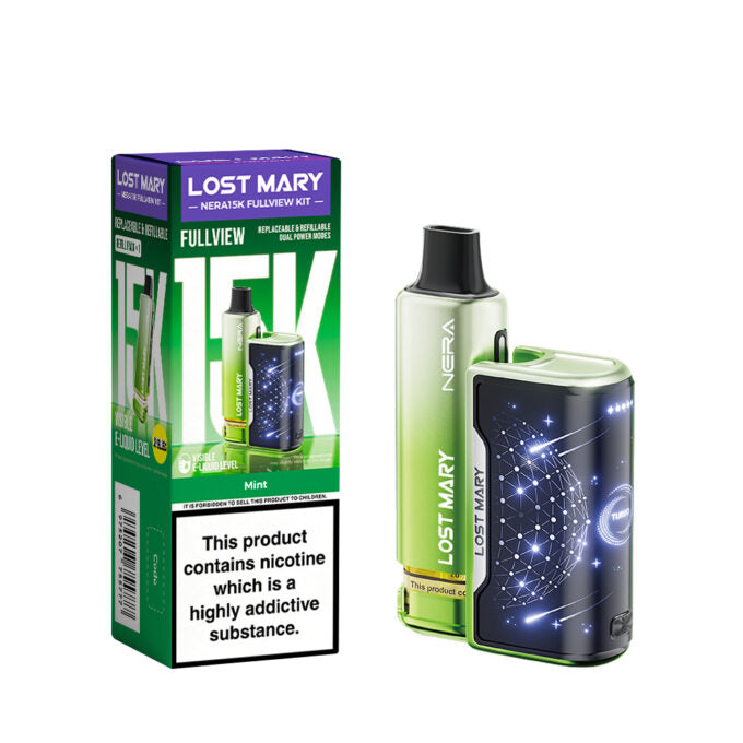 Lost Mary Nera Fullview 15K Prefilled Vape Kit 20mg (2%) - Mint