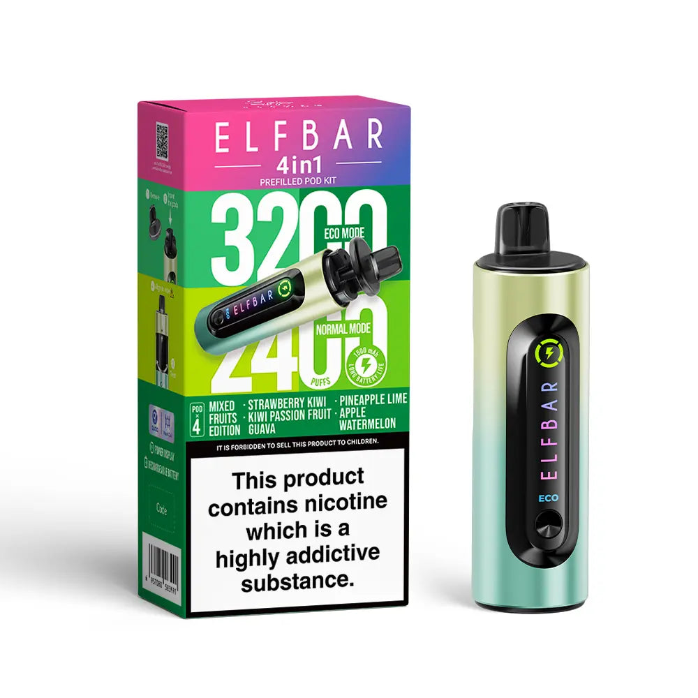 MIXED FRUITS EDITION - ELF BAR 4IN1 POD SYSTEM DEVICE KIT - 3200PUFFS