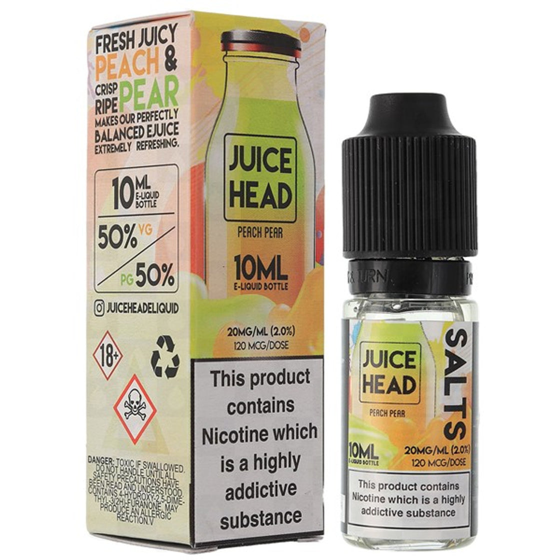 GUAVA PEACH - 10ML NIC SALT E-LIQUID - 10MG|20MG BY JUICE HEAD