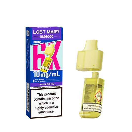 LOST MARY BM6000 v2 PINEAPPLE ICE VAPE POD - 20mg