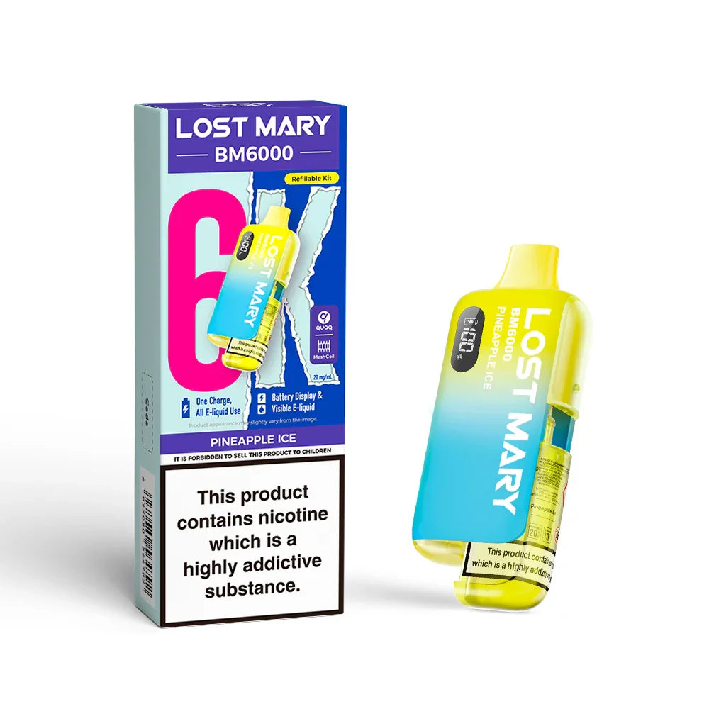 LOST MARY BM6000 v2 PINEAPPLE ICE PRE-FILLED VAPE KIT - 20mg