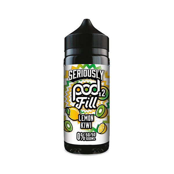 LEMON KIWI - SERIOUSLY POD FILL X2 - 100ML SHORT FILL - 50/50PG/VG E-LIQUID BY DOOZY