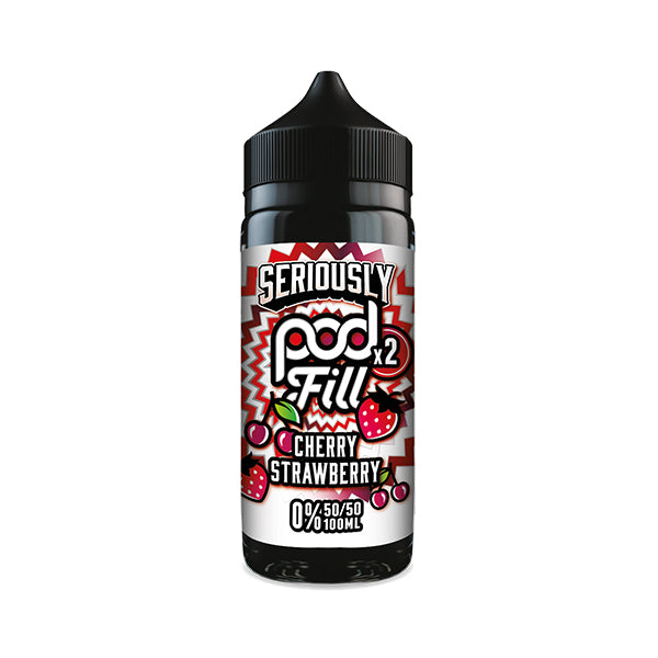 CHERRY STRAWBERRY - SERIOUSLY POD FILL X2 - 100ML SHORT FILL - 50/50PG/VG E-LIQUID BY DOOZY