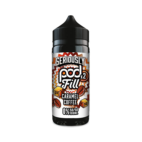 CARAMEL COFFEE - SERIOUSLY POD FILL X2 - 100ML SHORT FILL - 50/50PG/VG E-LIQUID BY DOOZY