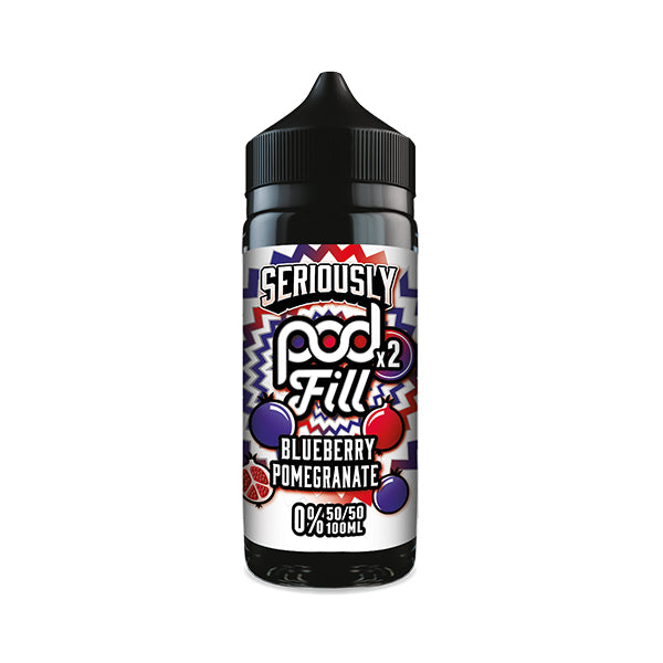 BLUEBERRY POMEGRANATE - SERIOUSLY POD FILL X2 - 100ML SHORT FILL - 50/50PG/VG E-LIQUID BY DOOZY