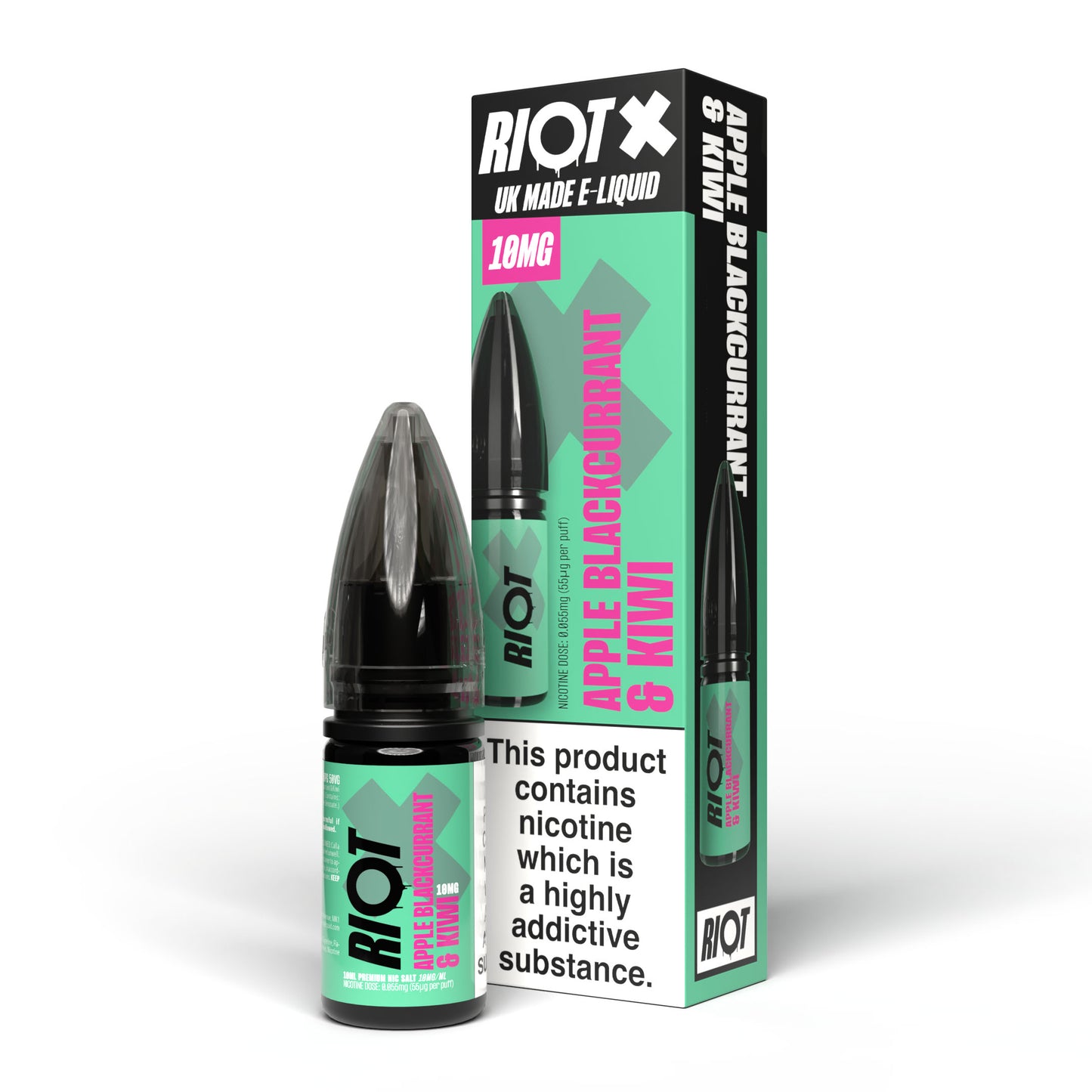 APPLE BLACKCURRANT & KIWI - RIOT X - 10ML NIC SALT E-LIQUID - 5MG | 10MG | 20MG BY RIOT SQUAD