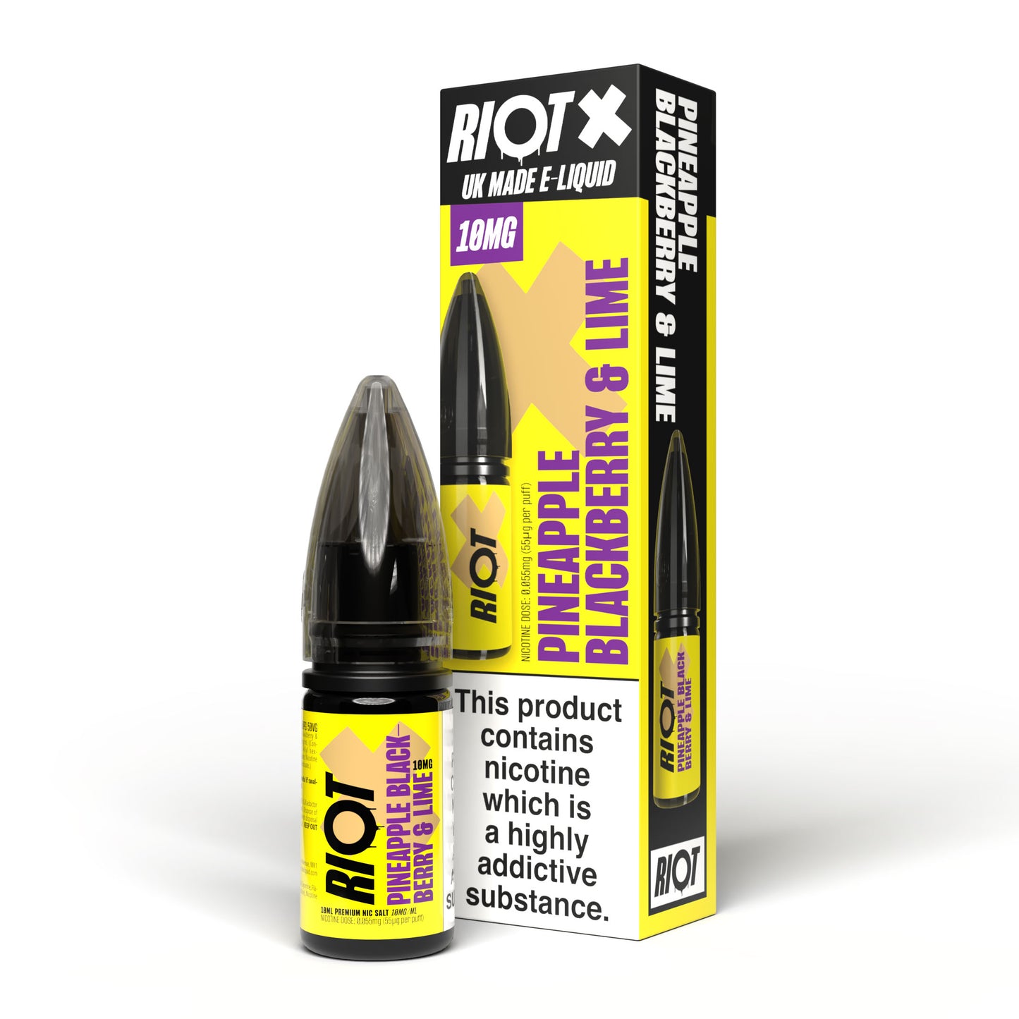 PINEAPPLE BLACKBERRY & LIME - RIOT X - 10ML NIC SALT E-LIQUID - 5MG | 10MG | 20MG BY RIOT SQUAD