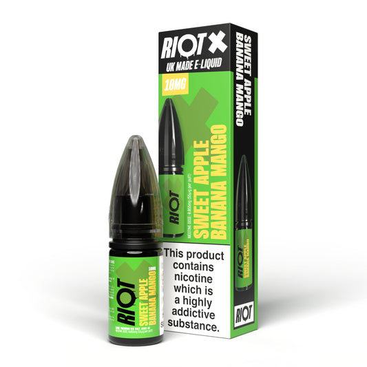 SWEET APPLE BANANA MANGO - RIOT X - 10ML NIC SALT E-LIQUID - 5MG | 10MG | 20MG BY RIOT SQUAD