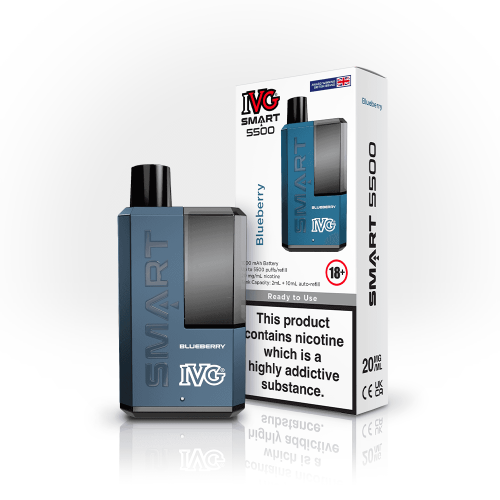 BLUEBERRY - IVG SMART 5500 DISPOSABLE VAPE - 20MG(2%)