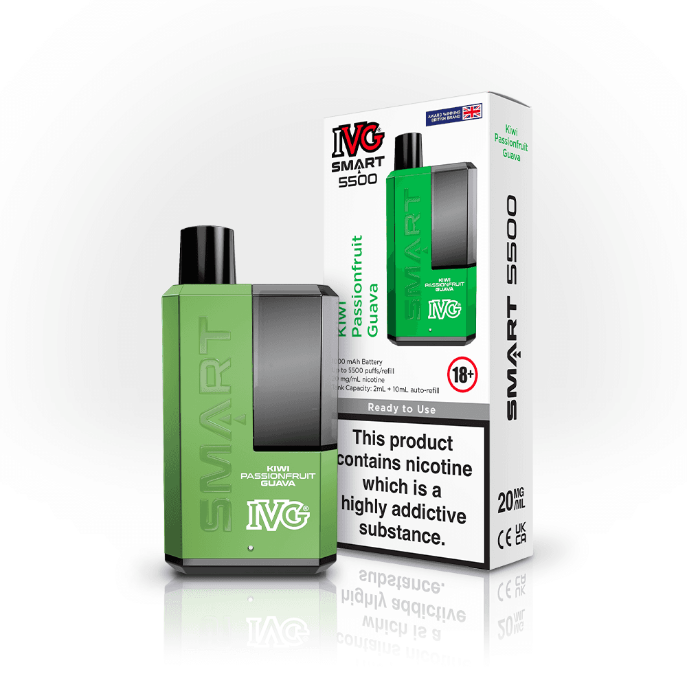 KIWI PASSIONFRUIT GUAVA - IVG SMART 5500 DISPOSABLE VAPE - 20MG(2%)