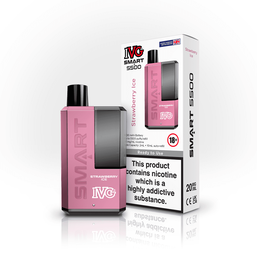 STRAWBERRY ICE - IVG SMART 5500 DISPOSABLE VAPE - 20MG(2%)