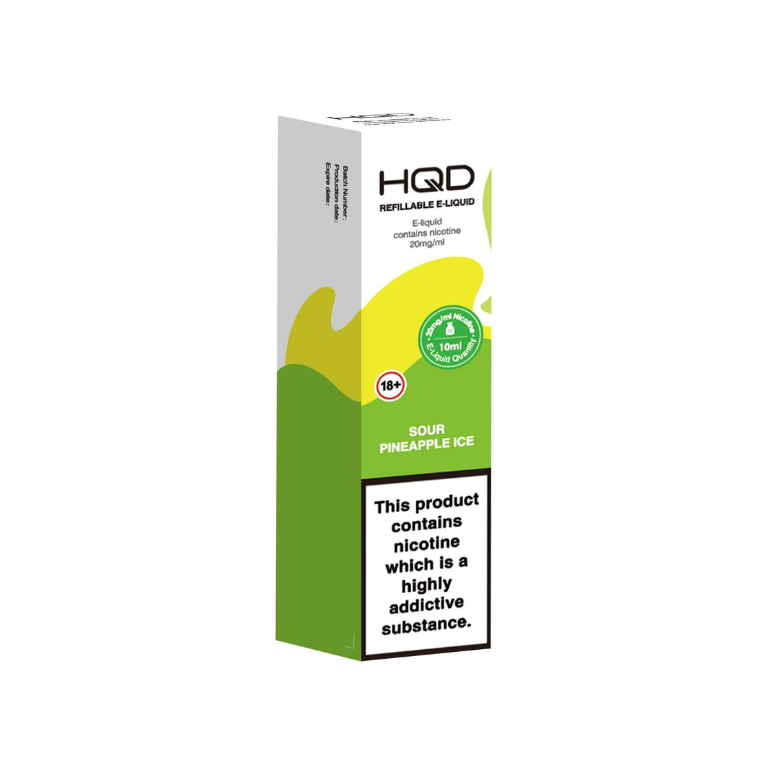 SOUR PINEAPPLE ICE 10ML E LIQUID NICOTINE SALT BY HQD