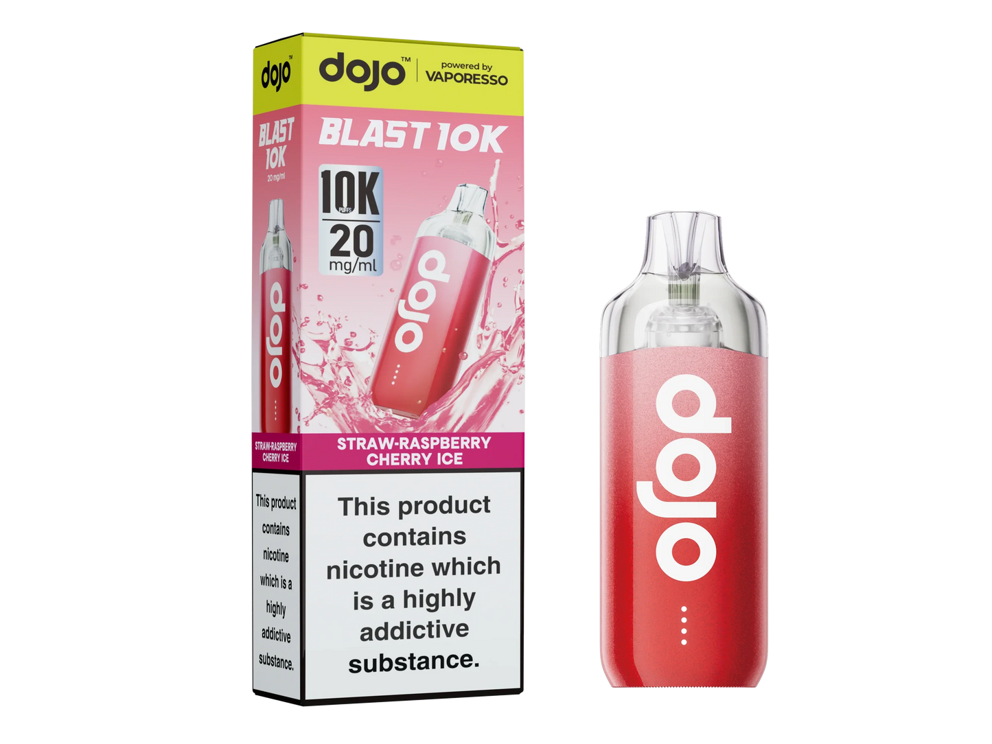 Straw Raspberry Cherry Ice - Vaporesso Dojo Blast 10K Prefilled Pod Kit