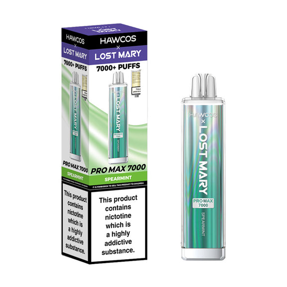 SPEARMINT - HAWCOS X LOST MARY PRO MAX 7000 DISPOSABLE VAPE - 20MG(2%)