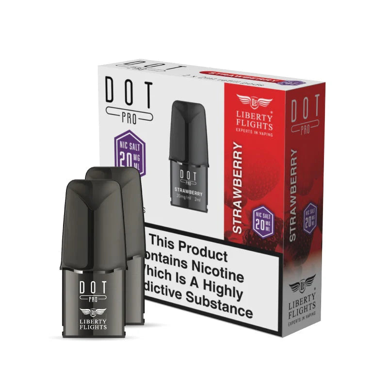 DOT PRO REFILL PODS - STRAWBERRY - 10MG|20MG - LIBERTY FLIGHTS