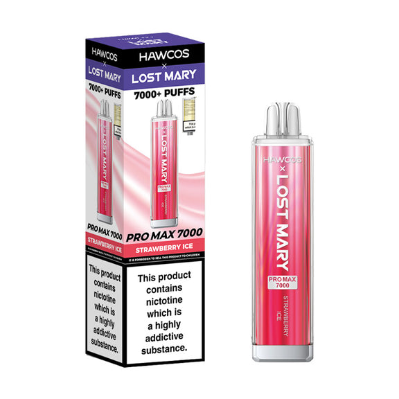 STRAWBERRY ICE - HAWCOS X LOST MARY PRO MAX 7000 DISPOSABLE VAPE - 20MG(2%)