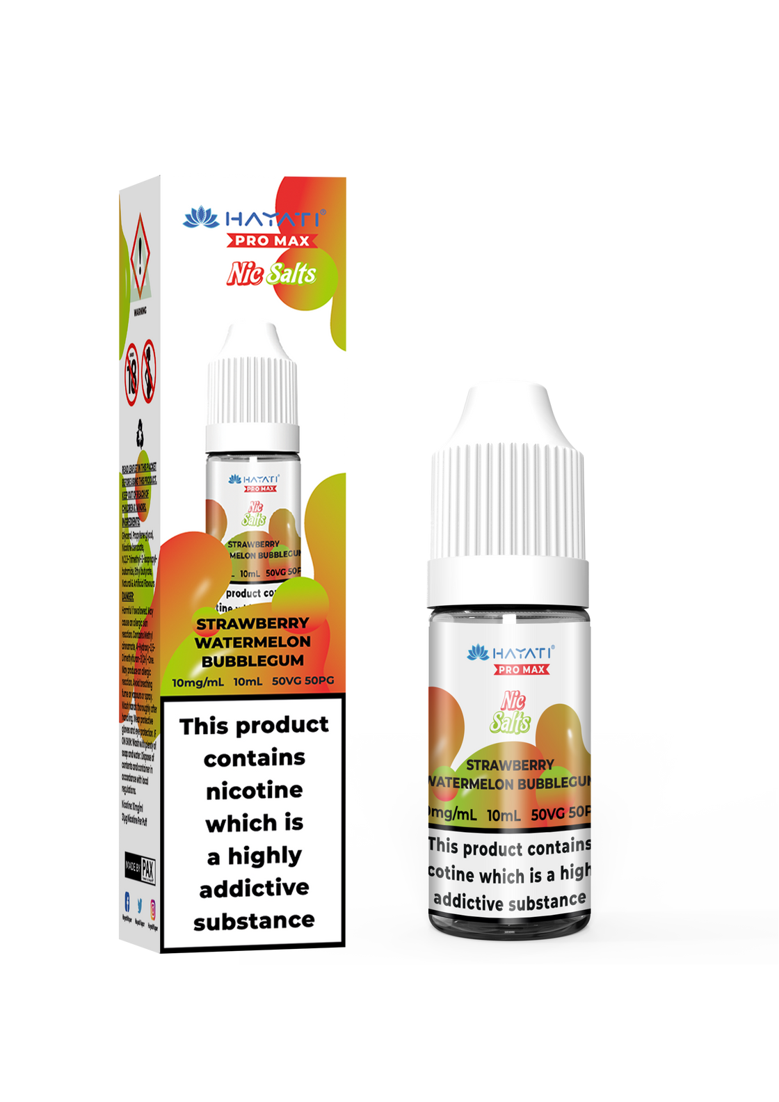 STRAWBERRY WATERMELON BUBBLEGUM 10ML NIC SALT BY HAYATI PRO MAX 10MG(1%) | 20MG(2%)