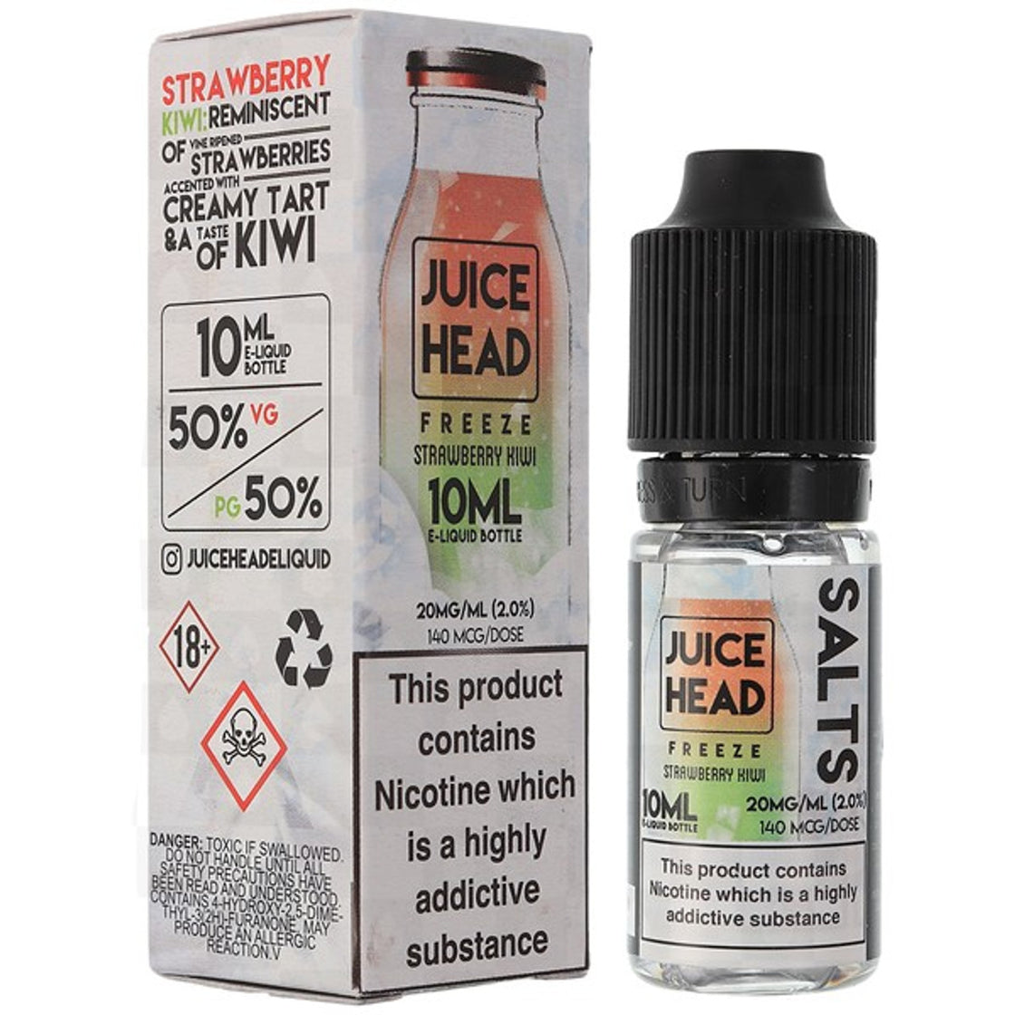 STRAWBERRY KIWI FREEZE - 10ML NIC SALT E-LIQUID - 10MG|20MG BY JUICE HEAD