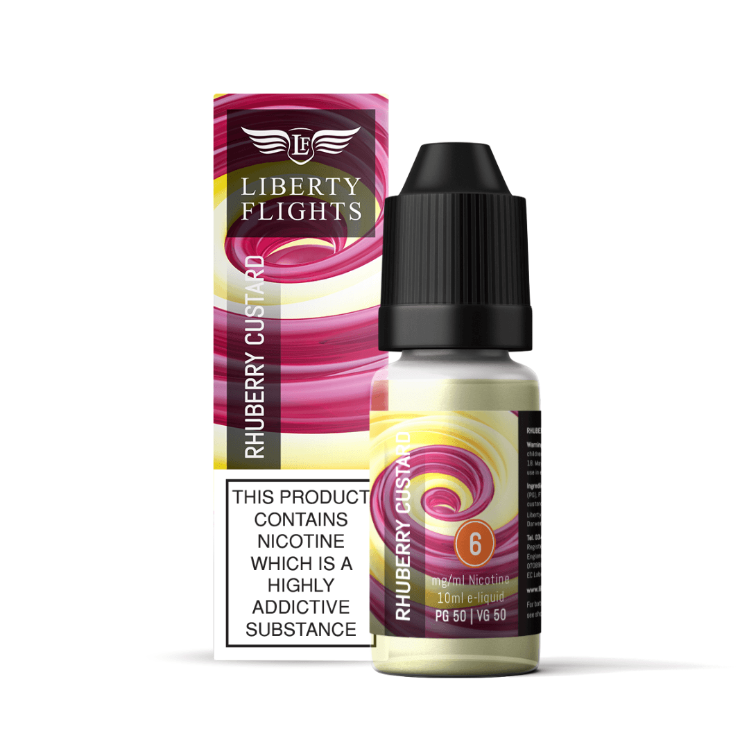 RHUBERRY CUSTARD - 10ML E-LIQUID 50VG|50PG BY LIBERTY FLIGHTS - 0MG|3MG|6MG|12MG|18MG - 1X|3X|4X|10X BOTTLES