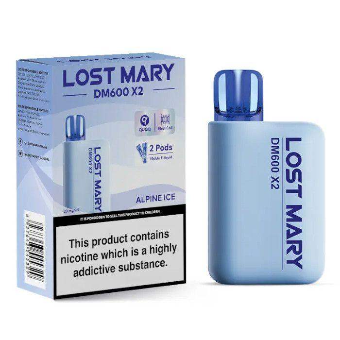 ALPINE ICE - LOST MARY DM600 X2 DISPOSABLE VAPE BY LOST MARY - 2% (20MG) - Vapeslough