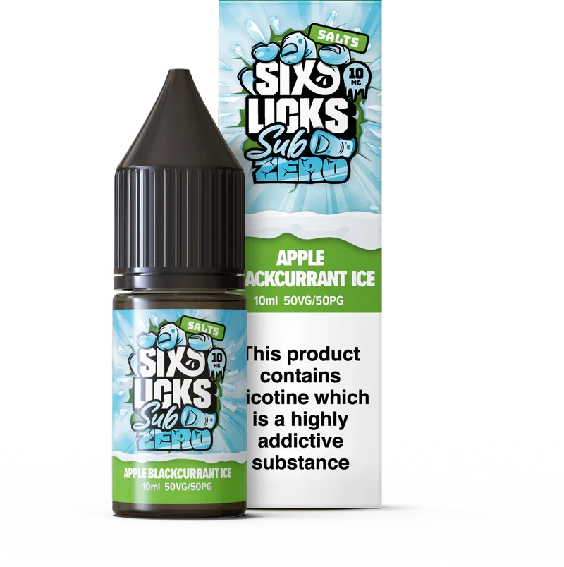 APPLE BLACKCURRANT ICE - 10ML NIC SALT E-LIQUID - 10MG|20MG BY SIX LICKS ICE - Vapeslough