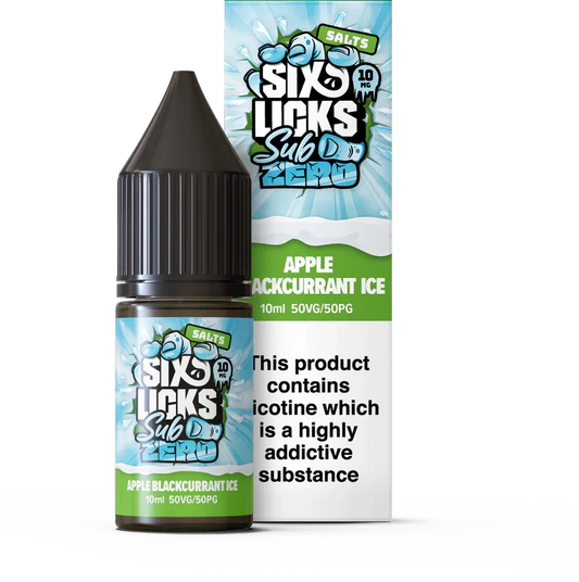 APPLE BLACKCURRANT ICE - 10ML NIC SALT E-LIQUID - 10MG|20MG BY SIX LICKS ICE - Vapeslough