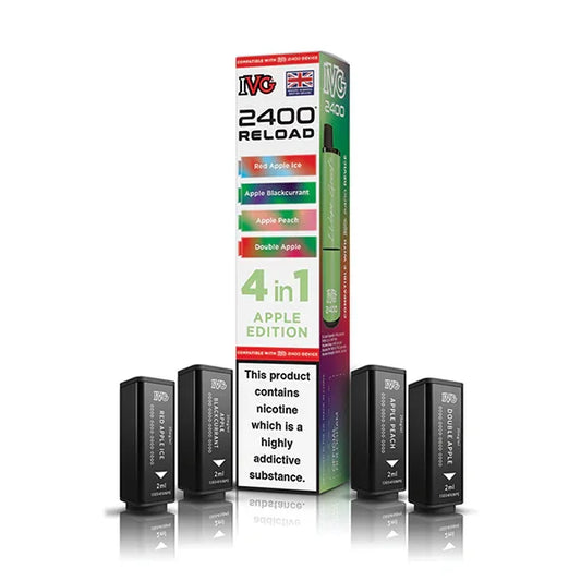 Apple Edition IVG 2400 Reload 4-in-1 Prefilled Pods - Vapeslough