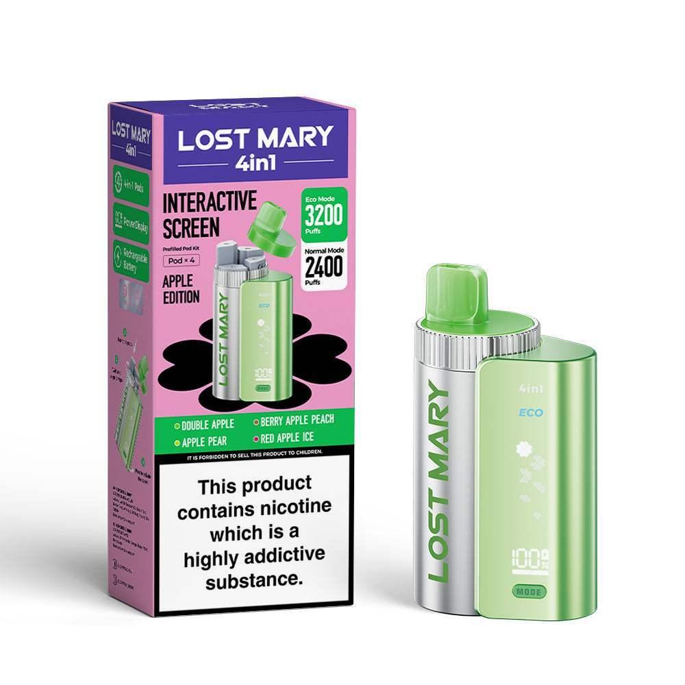 APPLE EDITION - LOST MARY 4IN1 POD SYSTEM DEVICE KIT - 3200PUFFS - Vapeslough