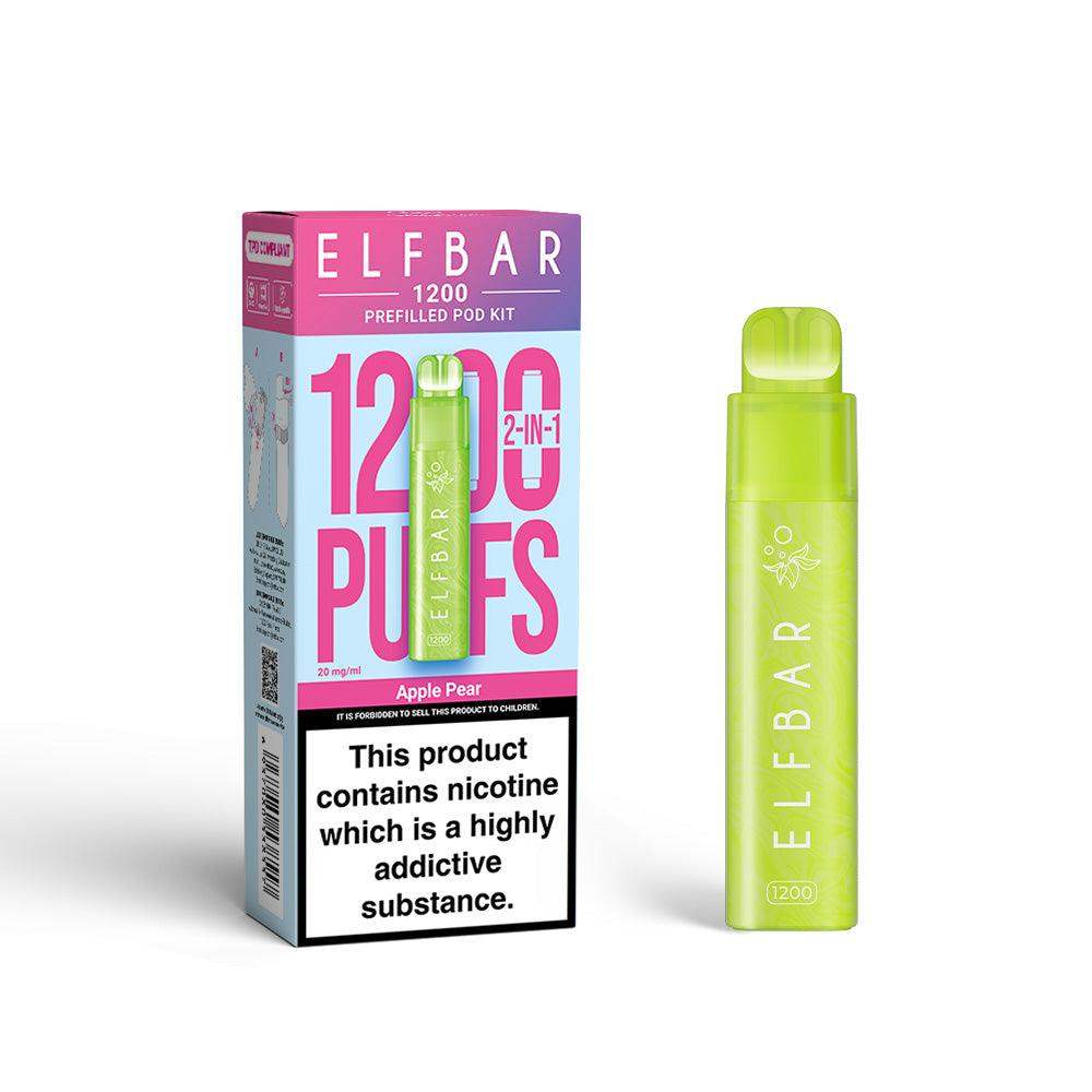 APPLE PEAR - ELF BAR 1200 DISPOSABLE VAPE BY ELF BAR - 2% (20MG) - Vapeslough