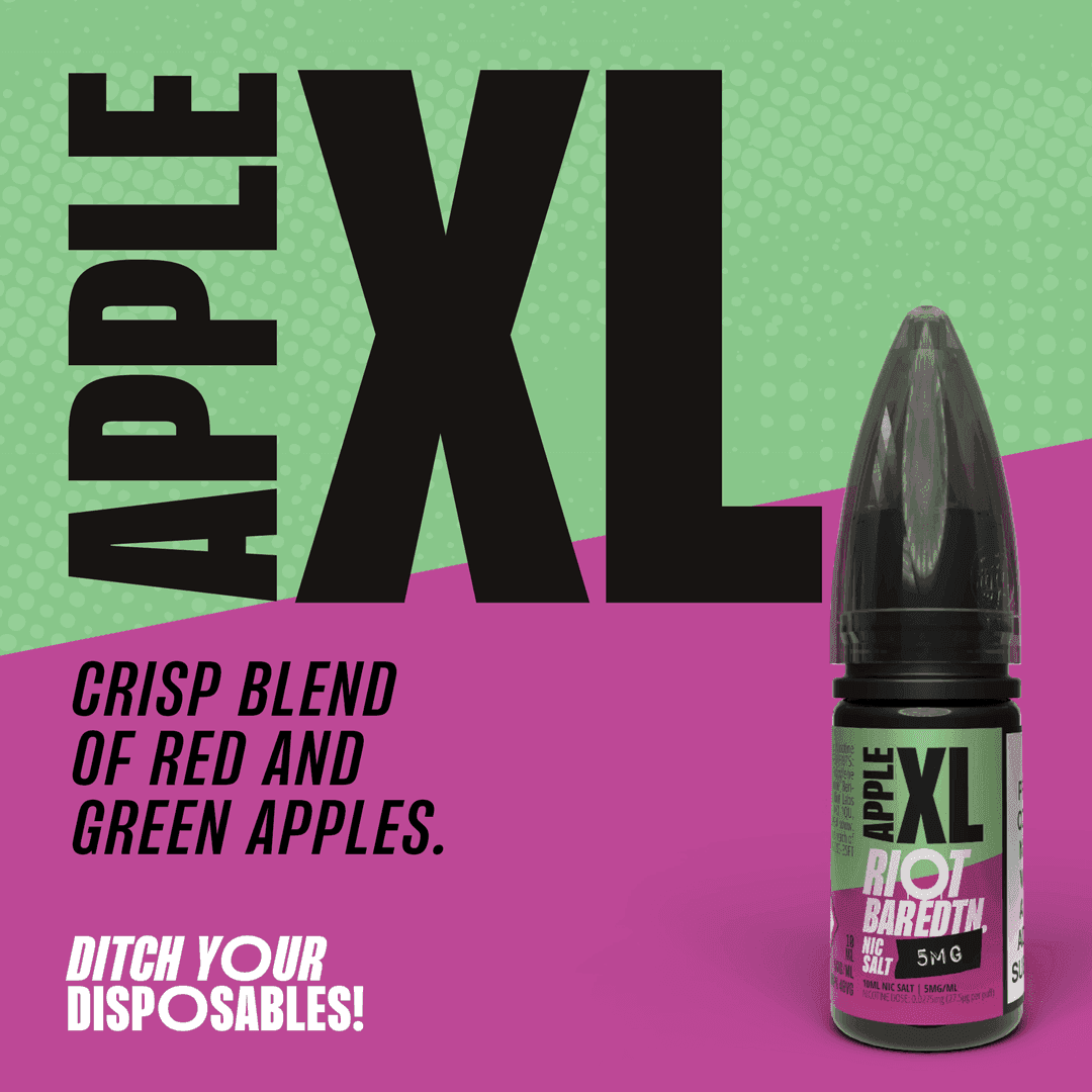 APPLE XL - BAR EDTN - 10ML NIC SALT E-LIQUID - 0MG | 5MG | 10MG | 20MG BY RIOT SQUAD - Vapeslough