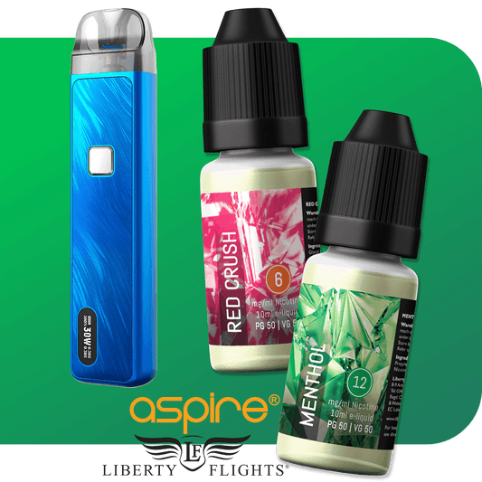ASPIRE FLEXUS PRO POD SYSTEM KIT + 3 X LIBERTY FLIGHTS BUNDLE - 1200MAH - Vapeslough