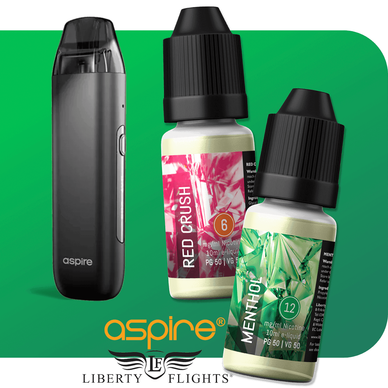 ASPIRE MINICAN 3 PRO POD SYSTEM KIT + 3 X LIBERTY FLIGHTS BUNDLE - 900MAH - Vapeslough