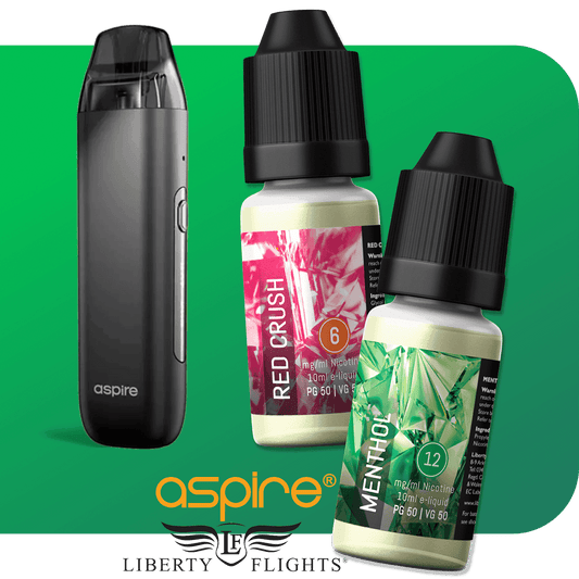 ASPIRE MINICAN 3 PRO POD SYSTEM KIT + 3 X LIBERTY FLIGHTS BUNDLE - 900MAH - Vapeslough