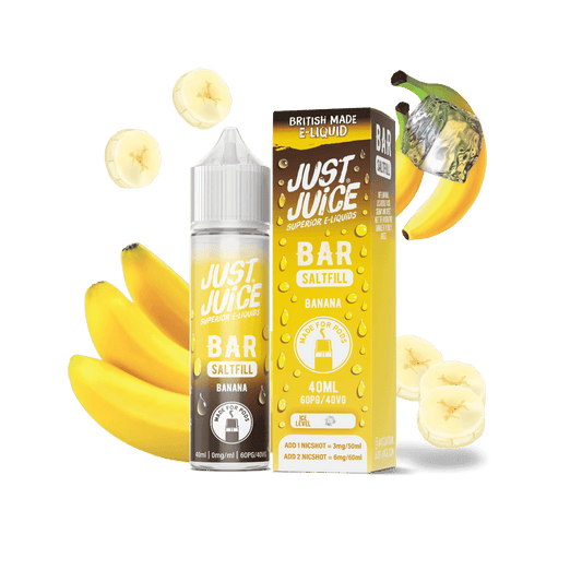 BANANA - 40ML BAR SALTFILL E-LIQUID BY JUST JUICE - Vapeslough
