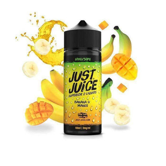 BANANA & MANGO 100ML SHORT FILL E-LIQUID BY JUST JUICE ICONIC - Vapeslough